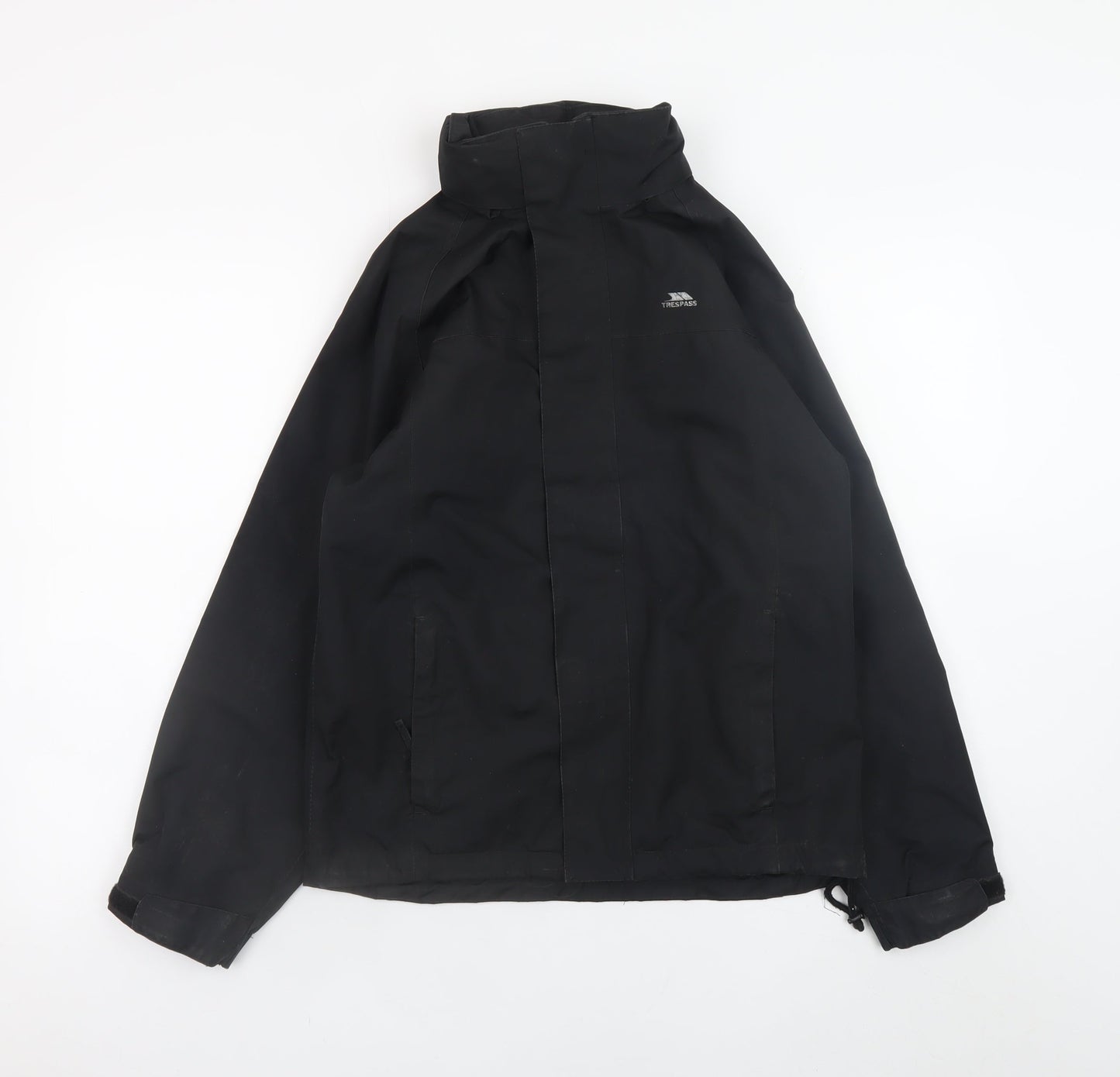 Trespass Boys Black Waterproof Windproof Rain Coat Jacket 11-12 Years