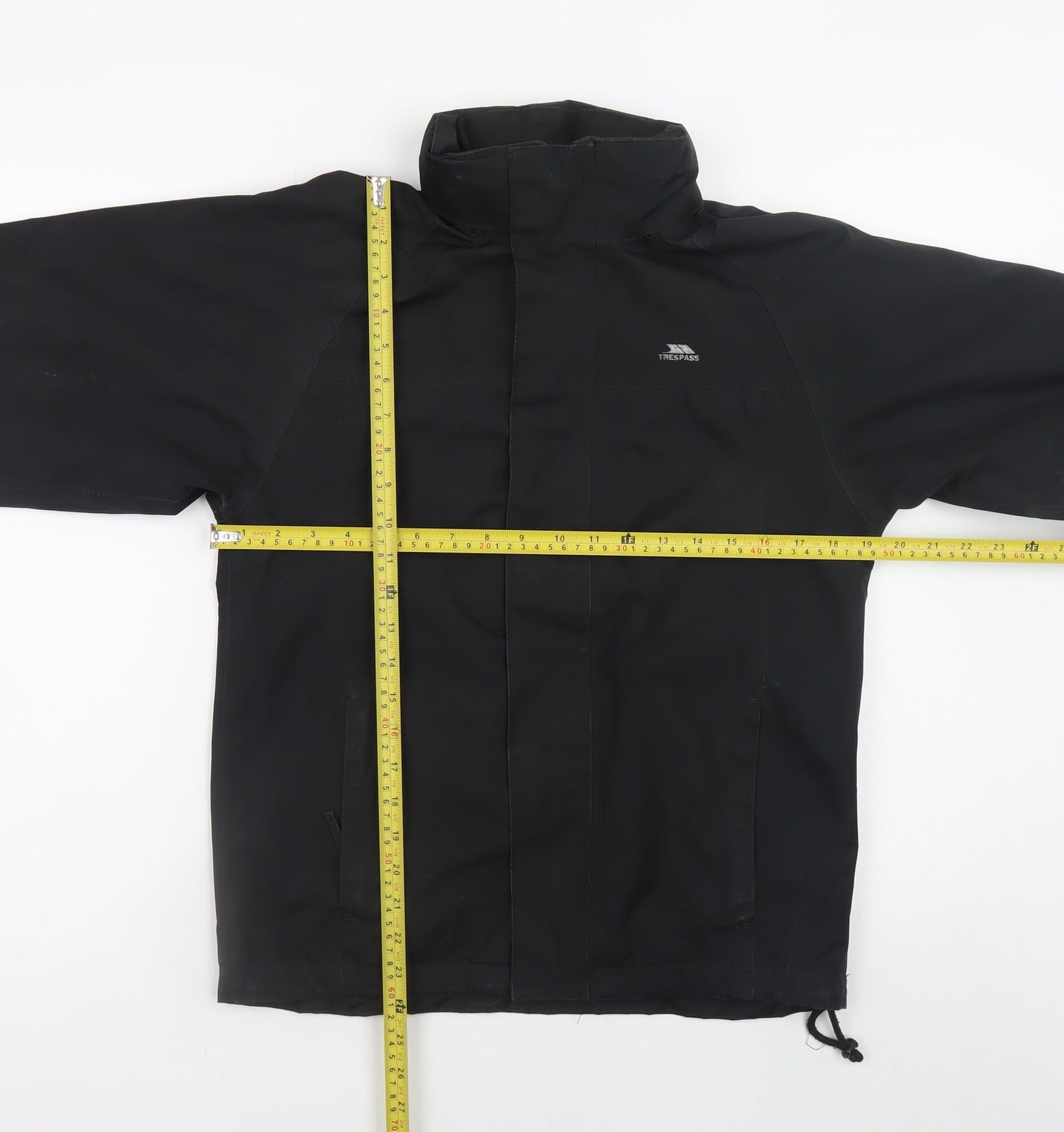 Trespass Boys Black Waterproof Windproof Rain Coat Jacket 11-12 Years