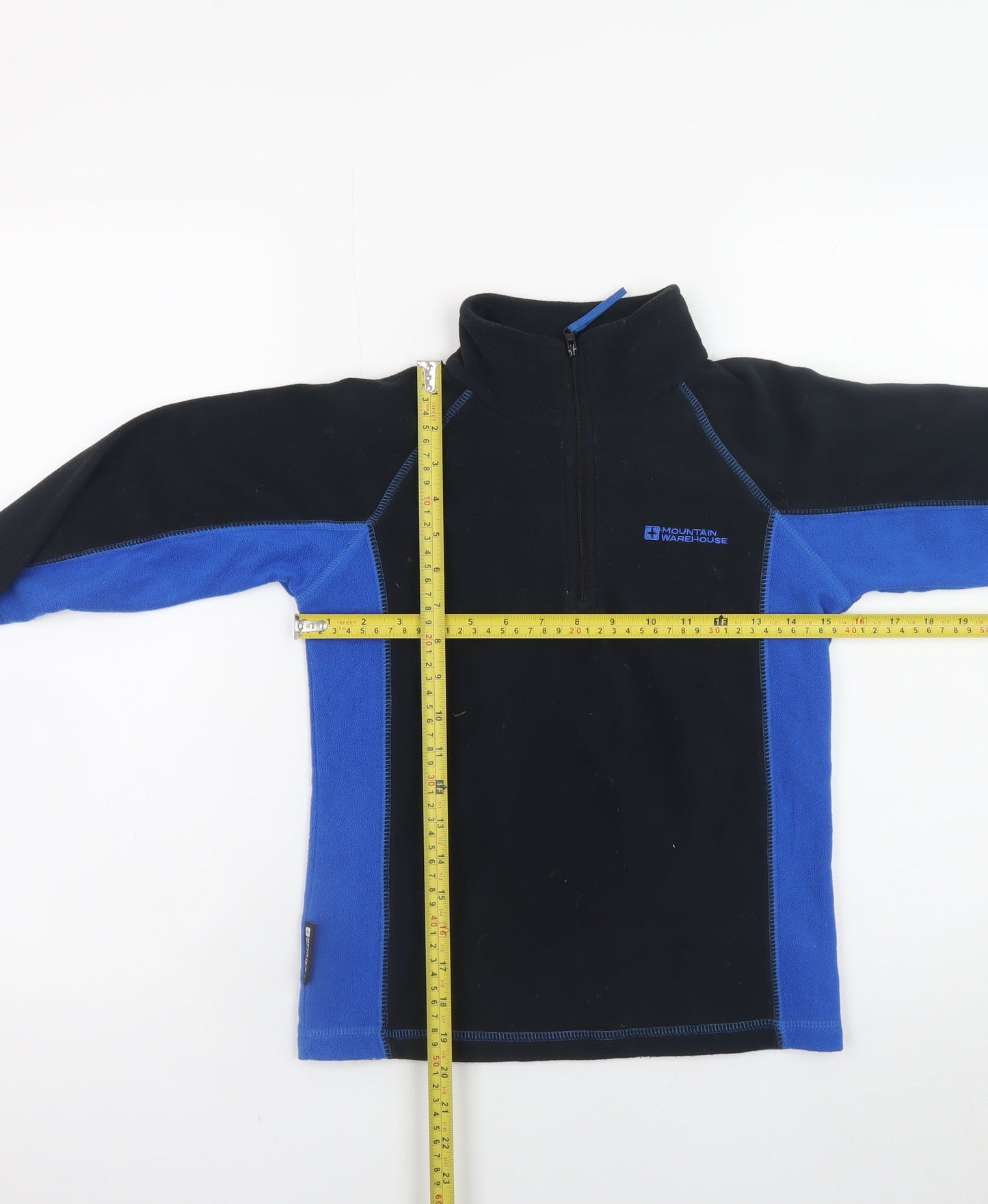 Mountain Warehouse Boys Black Blue Fleece 1/4 Zip Sweatshirt 9-10 Years