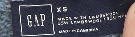 GAP Men's Blue Cable-Knit Wool Blend Crew Neck Jumper XS