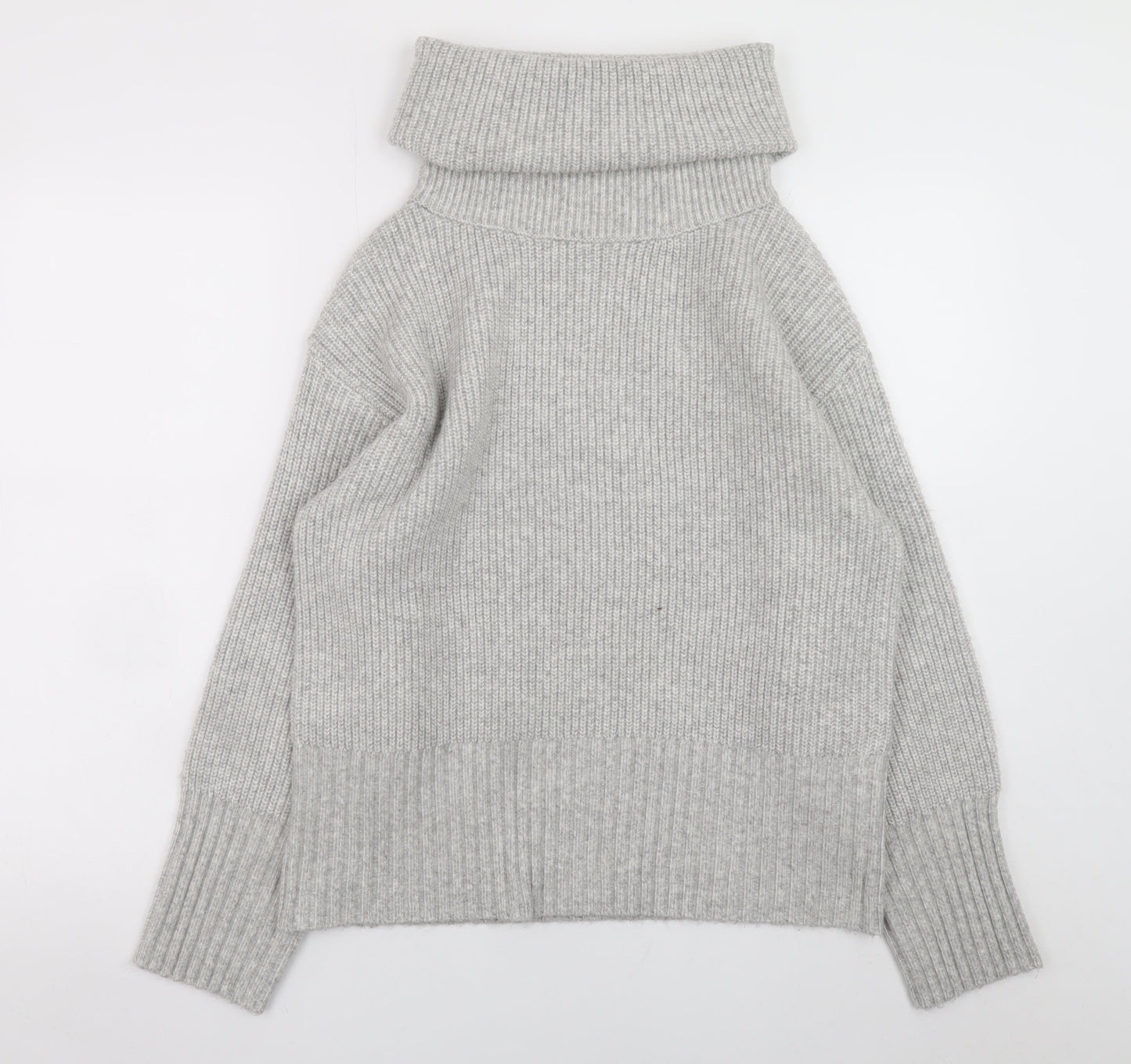 Marks and Spencer Womens Grey Roll Neck Knit Jumper Size S
