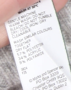 Marks and Spencer Womens Grey Roll Neck Knit Jumper Size S