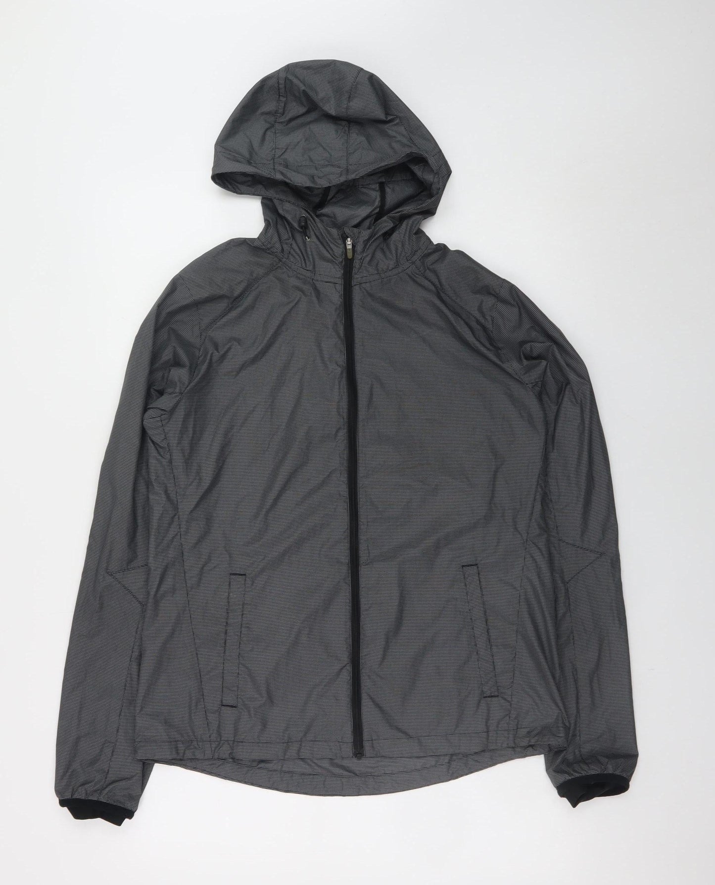 Nike Mens Grey Windbreaker Hooded Running Jacket Size M
