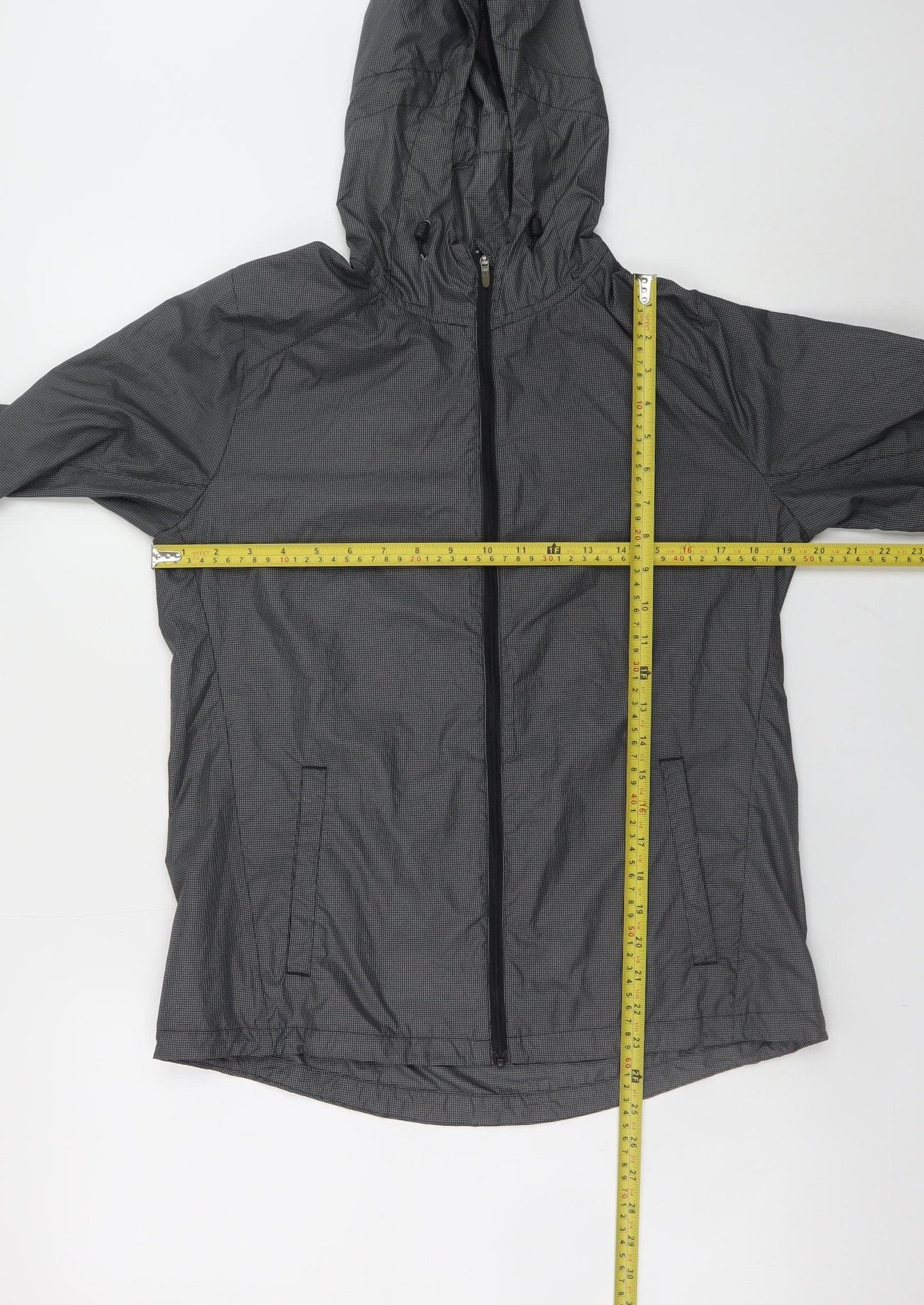 Nike Mens Grey Windbreaker Hooded Running Jacket Size M