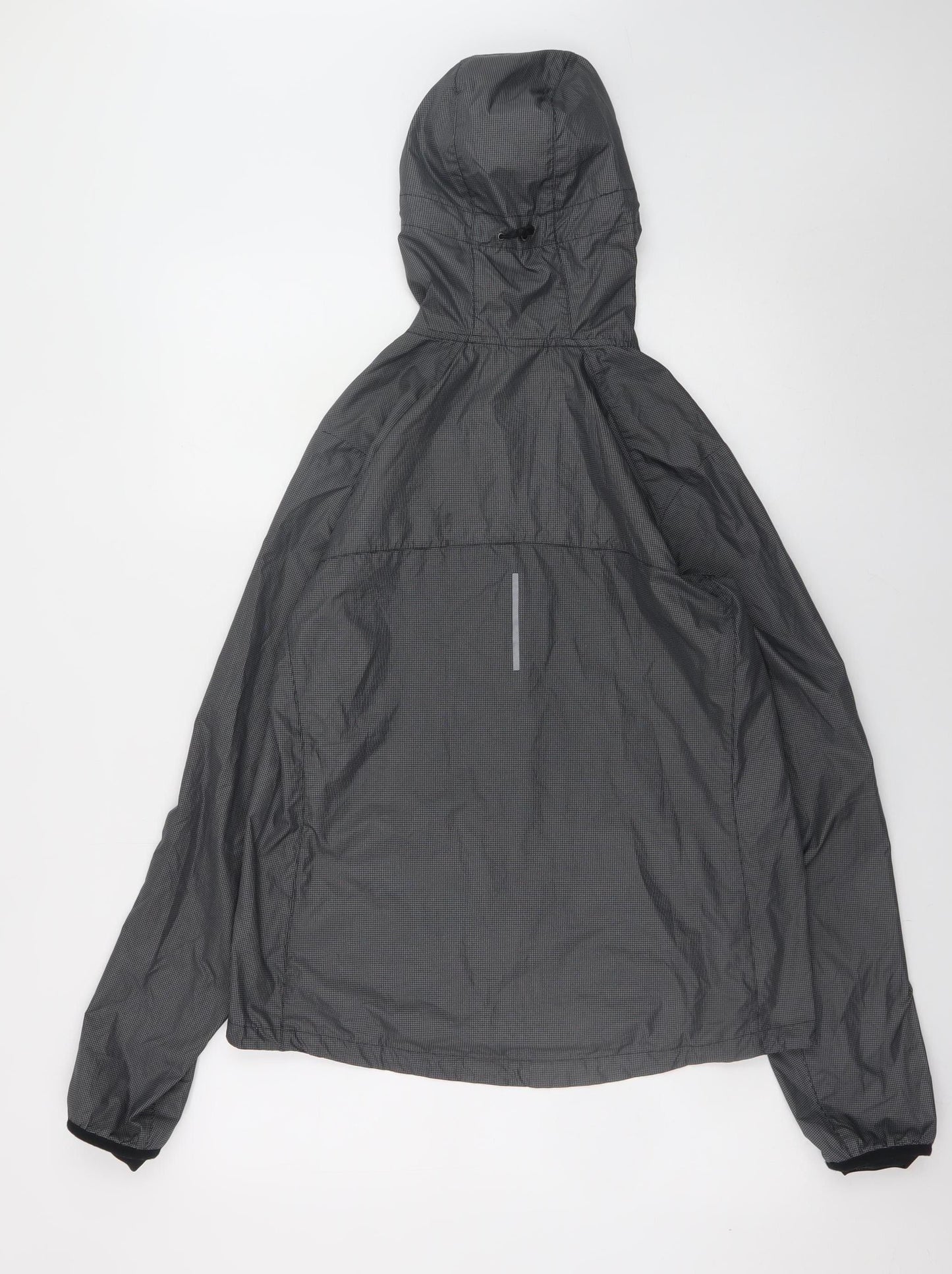 Nike Mens Grey Windbreaker Hooded Running Jacket Size M