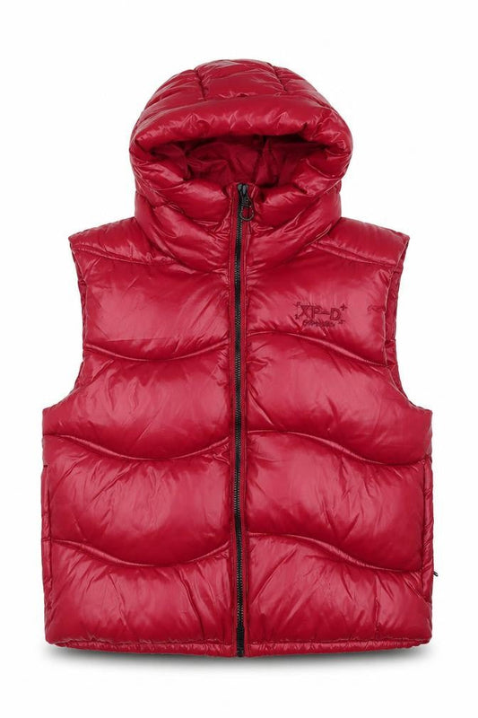 Superdry Men's Red Puffer Hooded Waistcoat L 42in Outdoor Casual