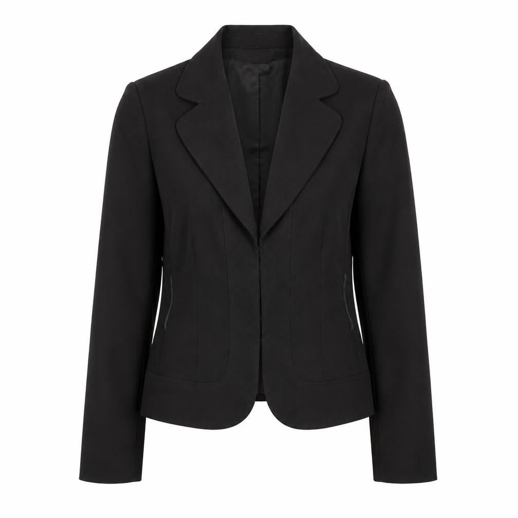 Front view of Mexx Women's Black Blazer, size 14, Lined Formal Work Jacket