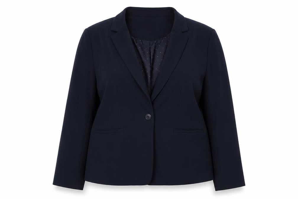 Front view of Dorothy Perkins Women’s Blue Blazer, size UK 16, Regular Fit Work Jacket