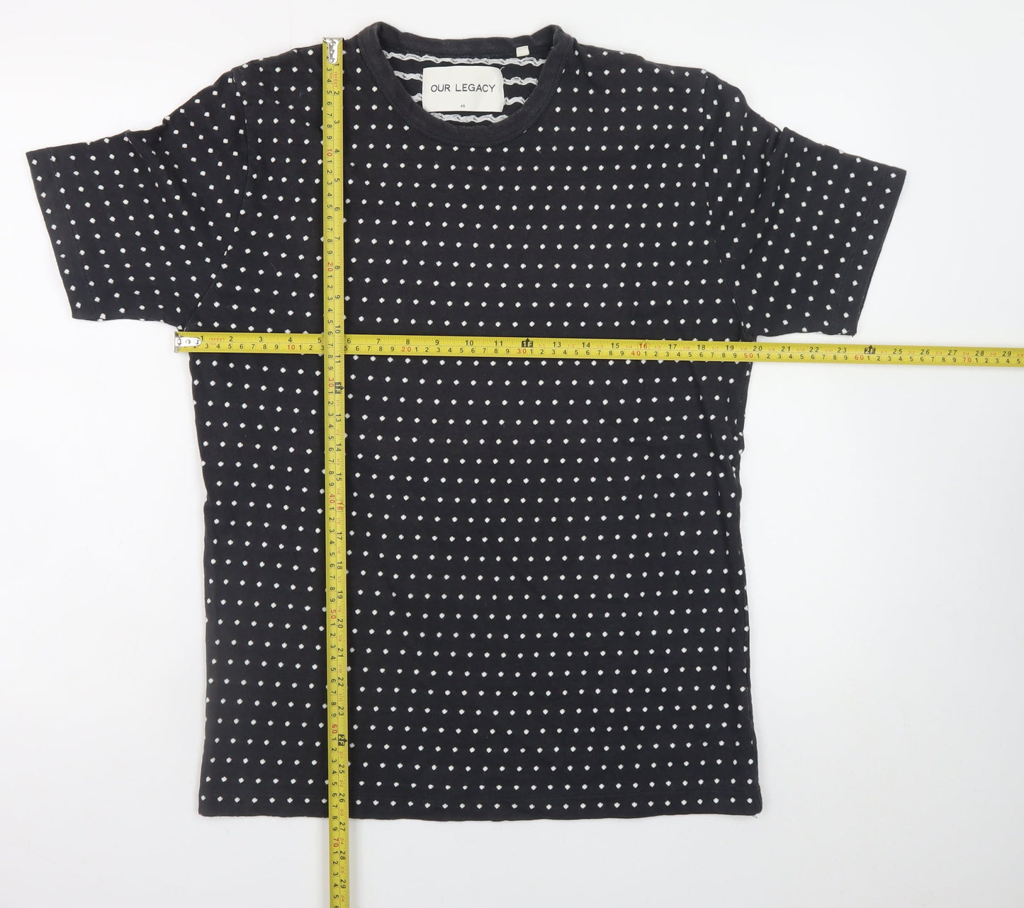 Our Legacy Womens Black Polka Dot Cotton T-Shirt Size 12