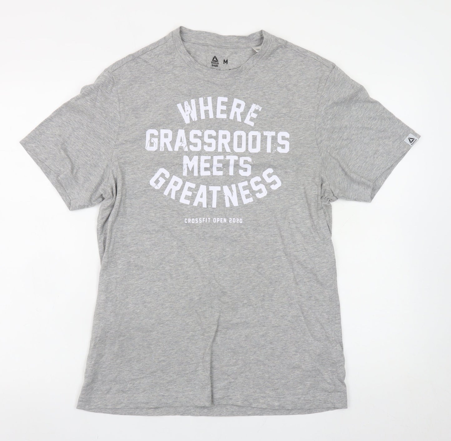 Reebok Men's Grey CrossFit Open 2020 Graphic Crew Neck T-Shirt Size M