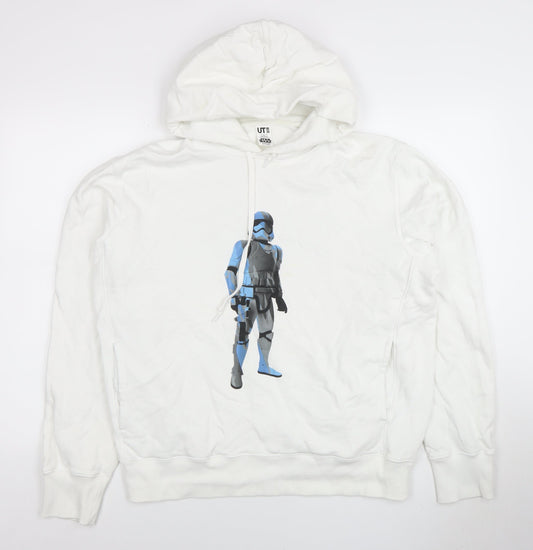 UNIQLO Men’s White Star Wars Graphic Pullover Hoodie Size L