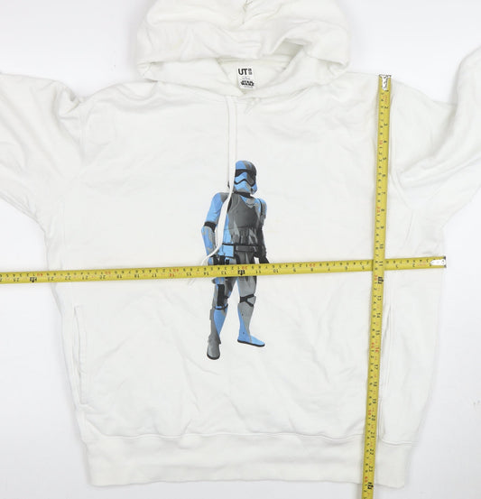 UNIQLO Men’s White Star Wars Graphic Pullover Hoodie Size L