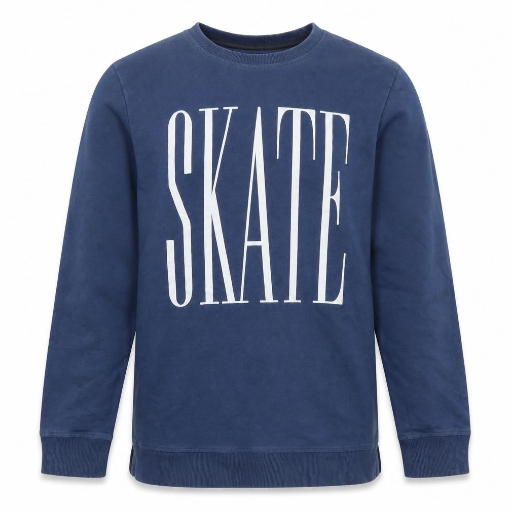H&M Boys Blue Long Sleeve SKATE Sweatshirt Cotton Blend Size M