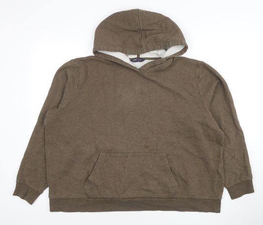 Marks and Spencer Women Brown Pullover Hoodie XL Cotton Blend