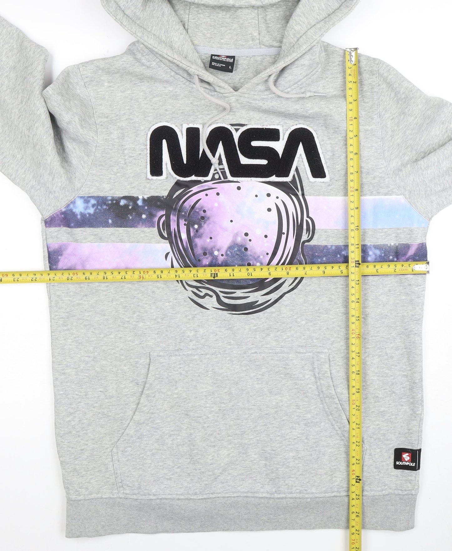 Southpole Men’s Grey NASA Pullover Hoodie Size L Regular Fit