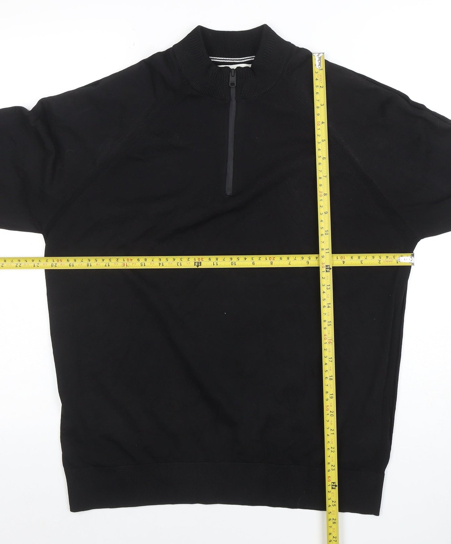 Marks and Spencer Men’s Black 1/2 Zip Knitted Sweatshirt Size L