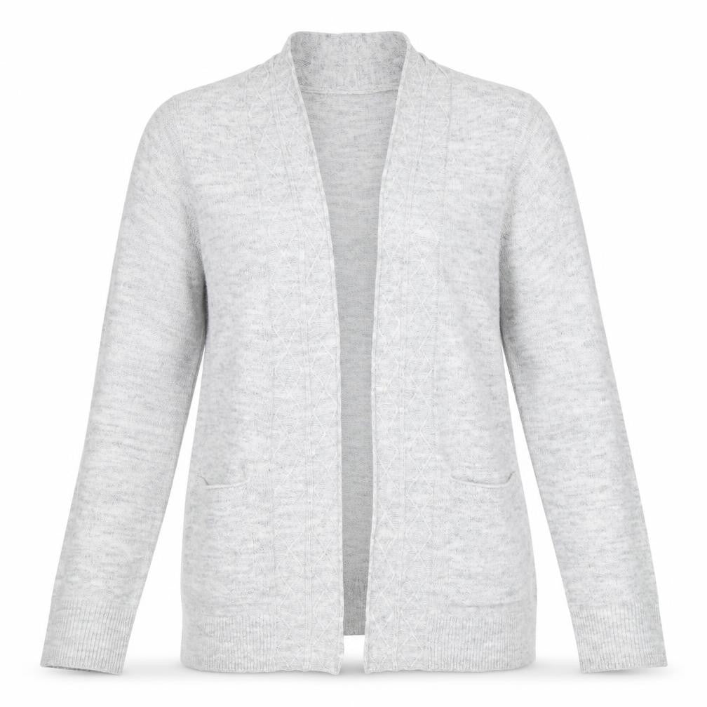 Bonmarché Women's Grey Cardigan Size 10 Knit Open Front Jumper