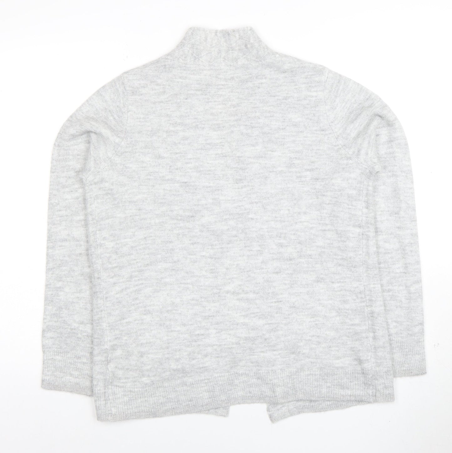 Bonmarché Women's Grey Cardigan Size 10 Knit Open Front Jumper