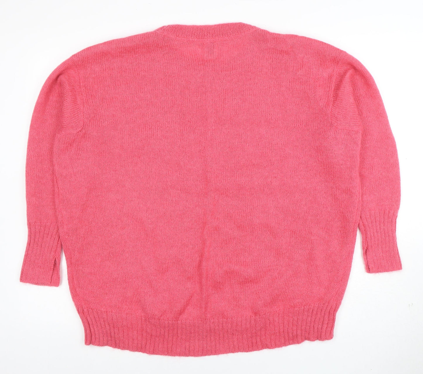 River Island Womens Pink Wool Blend Crew Neck Pullover Jumper Size S