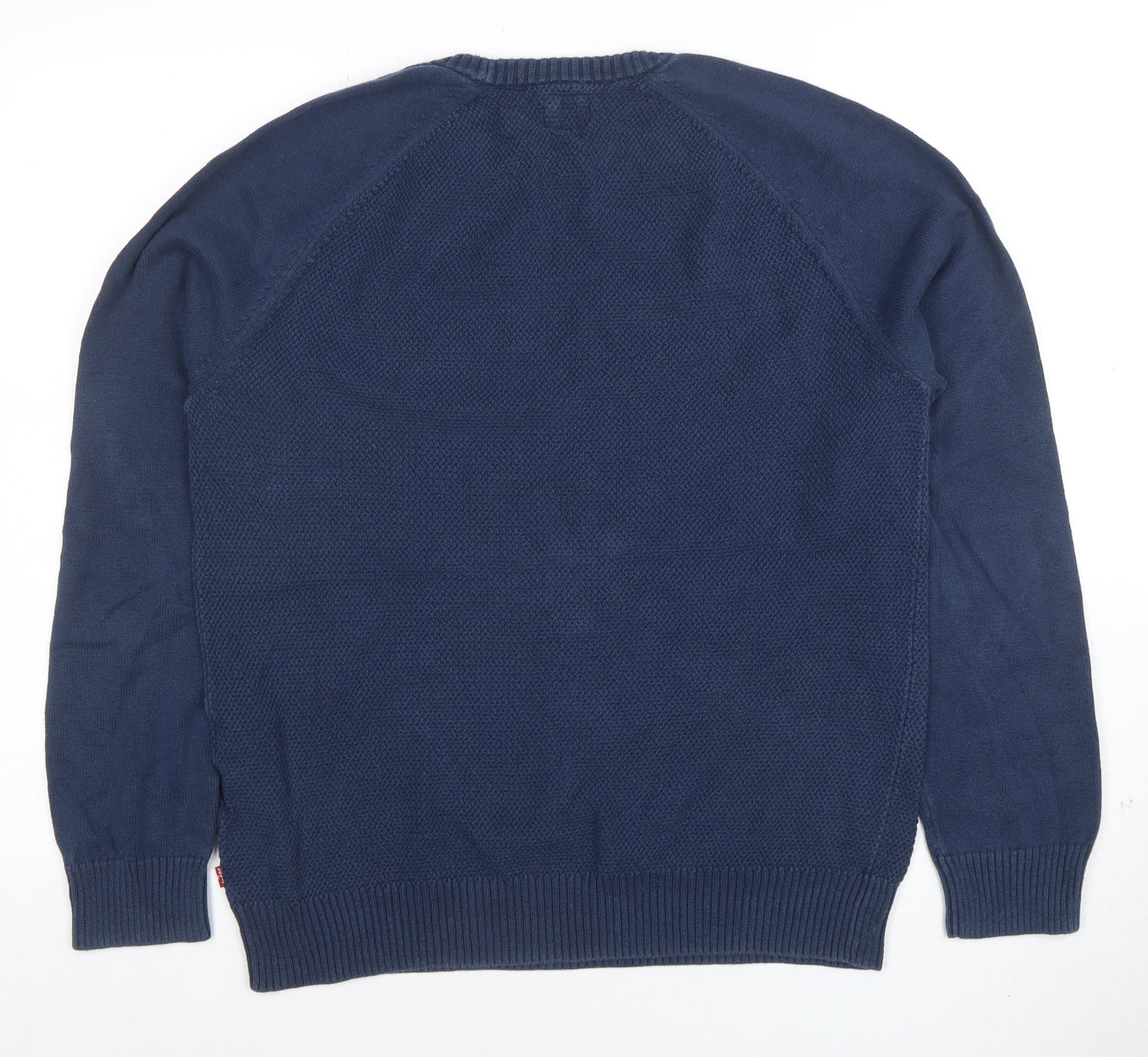 Levi's Men's Blue Cotton Knit Crew Neck Jumper Size M