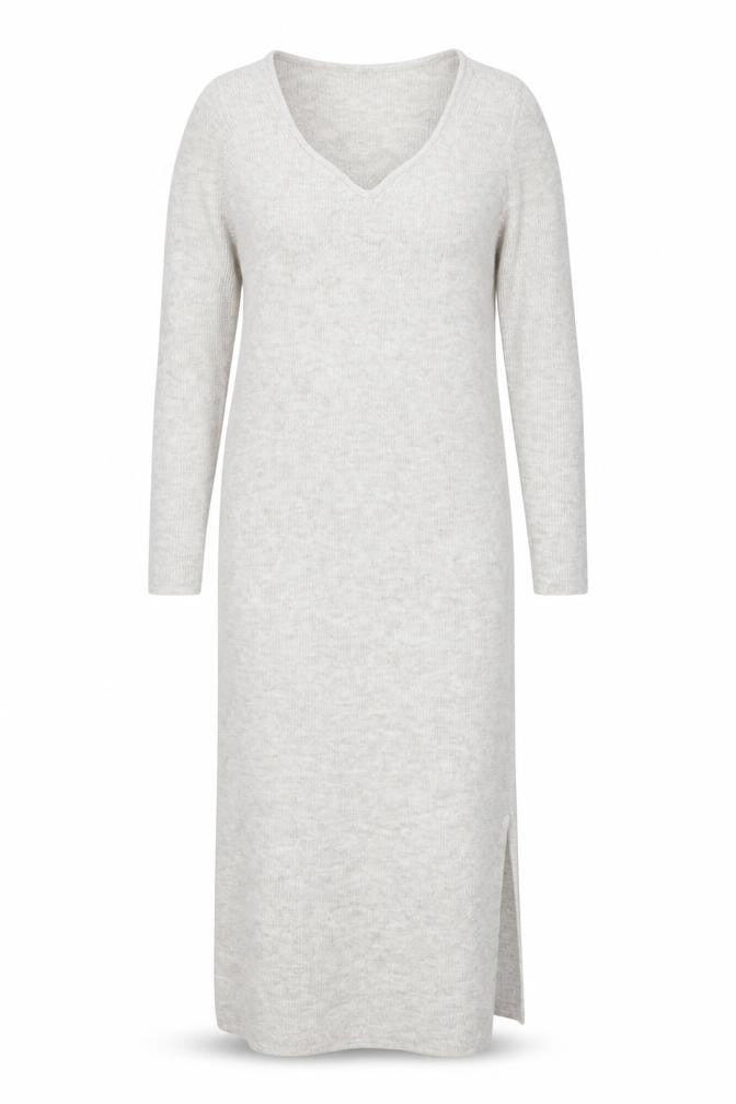 Front view of ASOS Women Beige Knitted Jumper Midi Dress, size 18, Long Sleeve