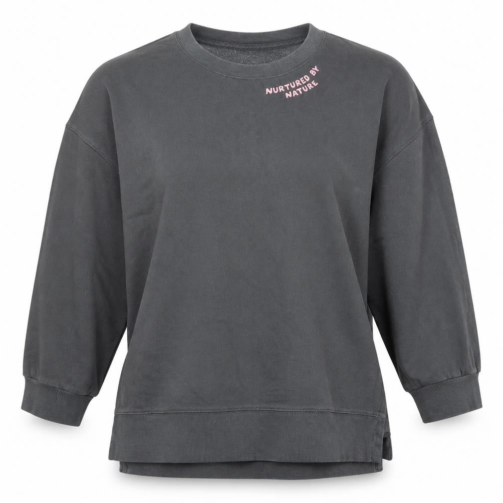 Old Navy Women's Grey Graphic Pullover Sweatshirt Size L Cotton Blend