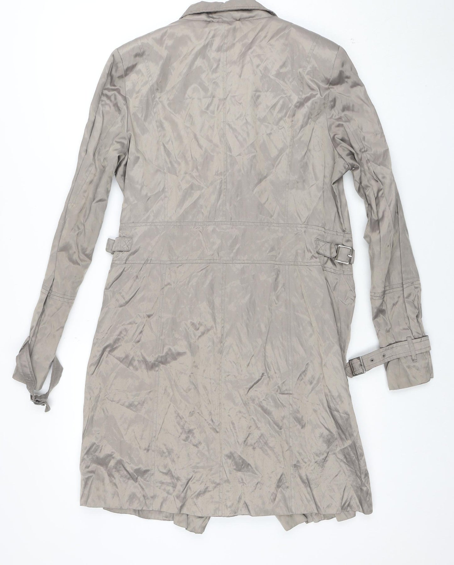 Lakeland Women’s Beige Trench Coat Size M Belted Long Lined Stylish