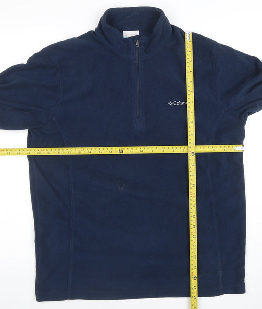 Columbia Mens Blue Fleece 1/4 Zip Pullover Sweatshirt M