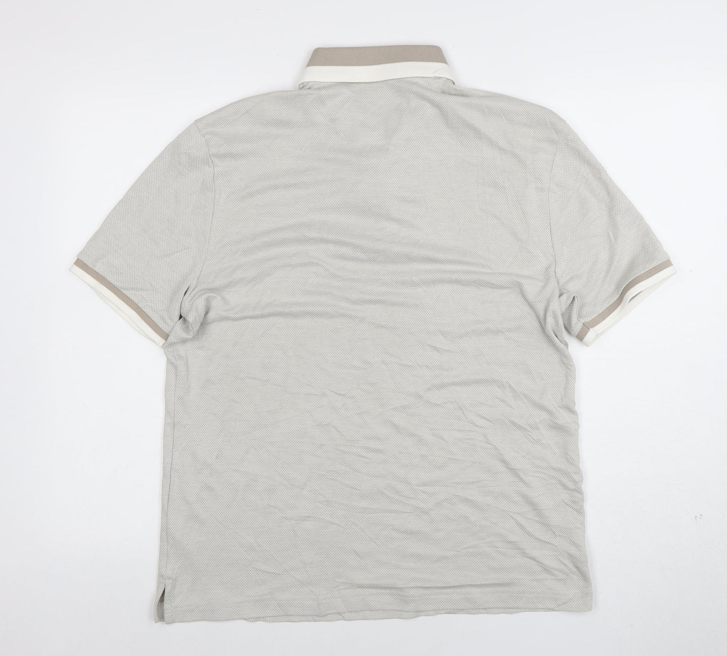 Marks and Spencer Men's Beige Short Sleeve Polo Shirt Size M