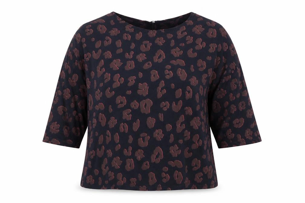Betty & Co Women’s Black Animal Print Tunic Blouse Size 14
