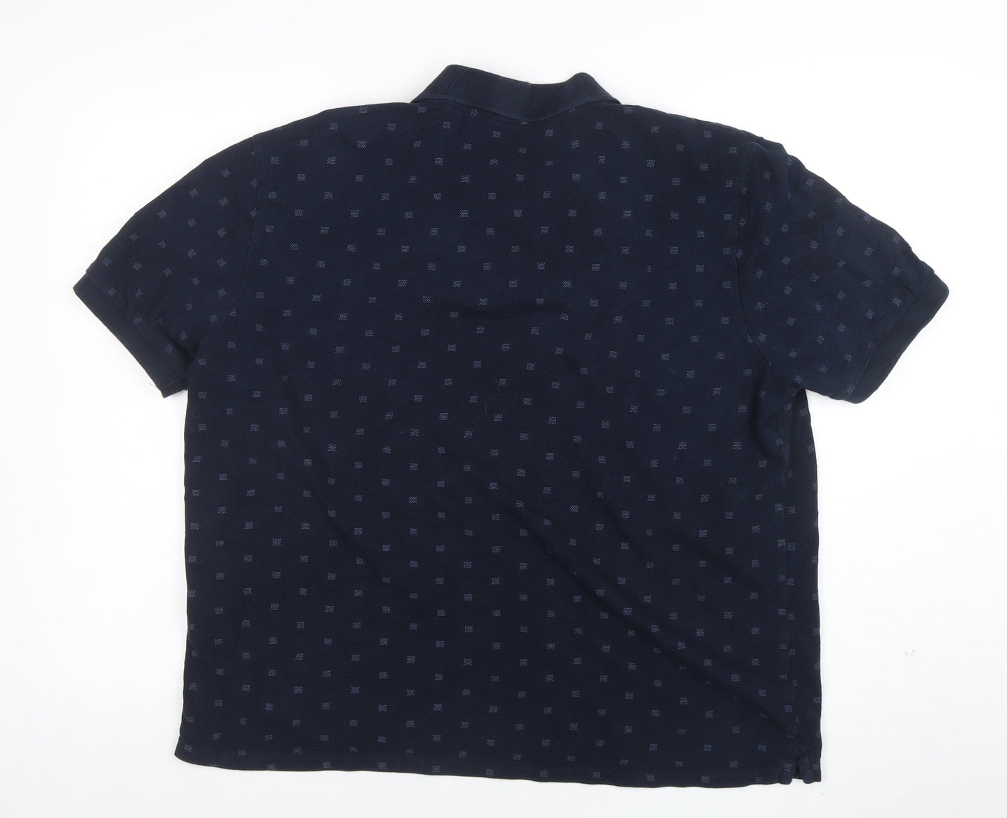 Ben Sherman Men's Blue 2XL Geometric Cotton Polo Shirt