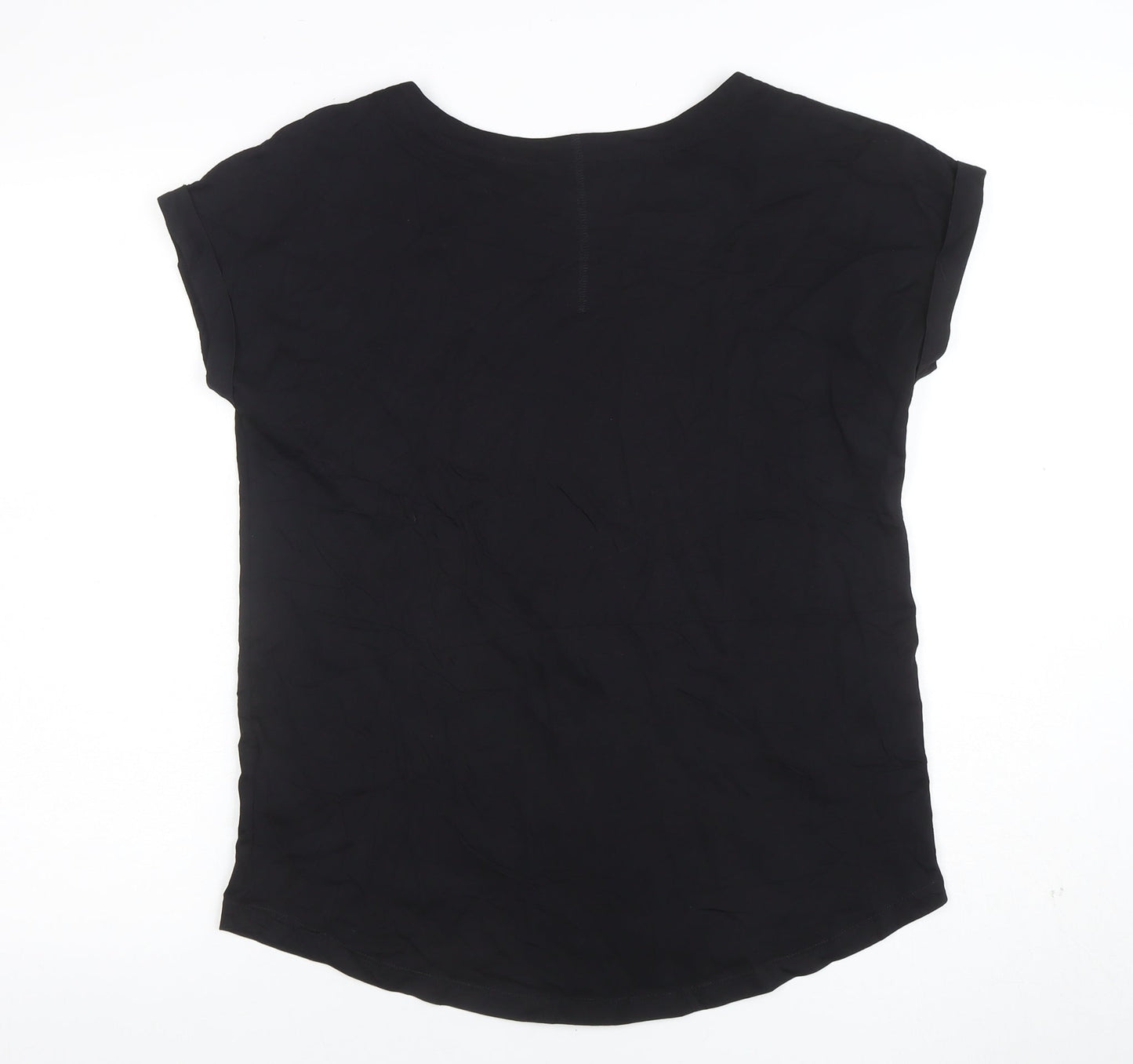 Next Women's Black Star Embroidered Short Sleeve T-Shirt Size 12