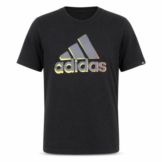 adidas Men's Black Cotton Sports Logo Crew Neck T-Shirt Size S
