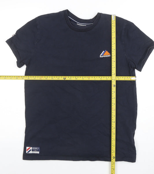 Superdry Men's Blue Crew Neck Cotton Short Sleeve T-Shirt M