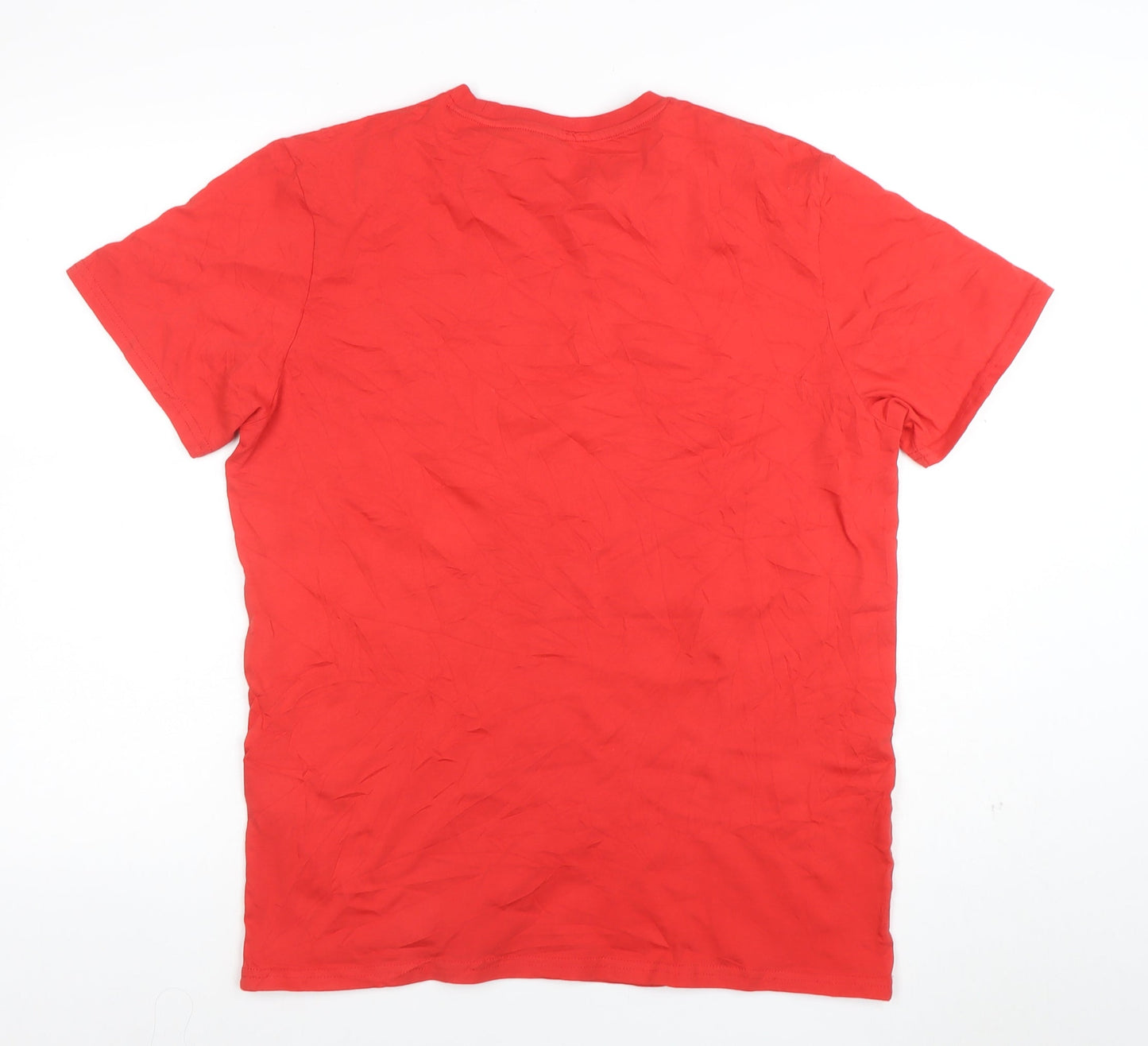 LFC Men's Red Cotton Crew Neck Short Sleeve T-Shirt M