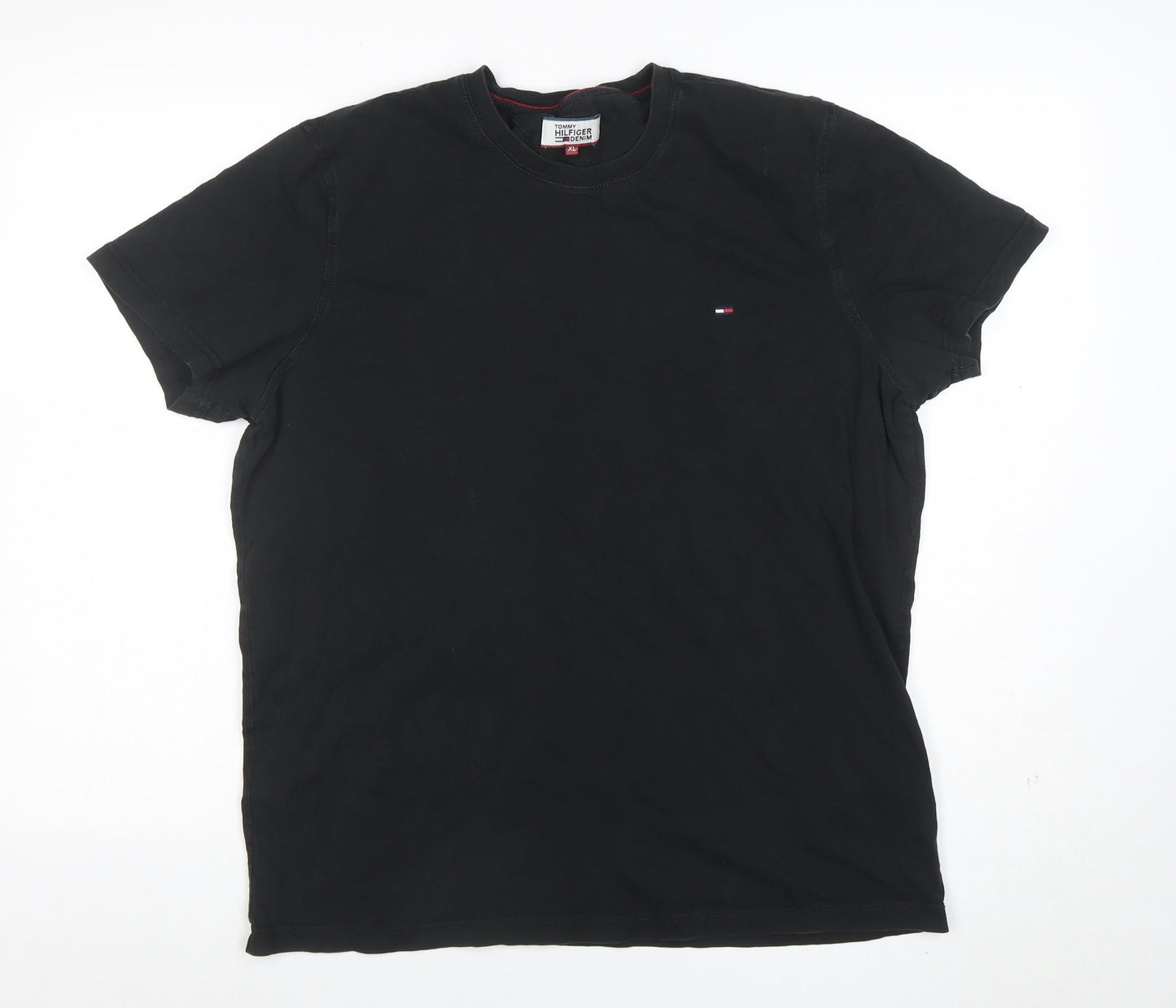Tommy Hilfiger Denim Men's Black XL Crew Neck Cotton T-Shirt