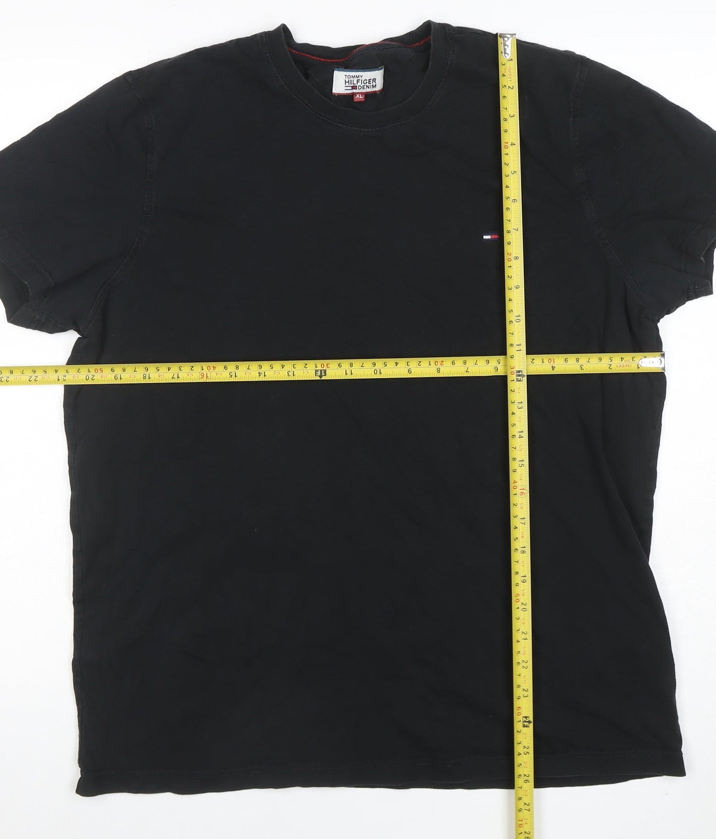 Tommy Hilfiger Denim Men's Black XL Crew Neck Cotton T-Shirt
