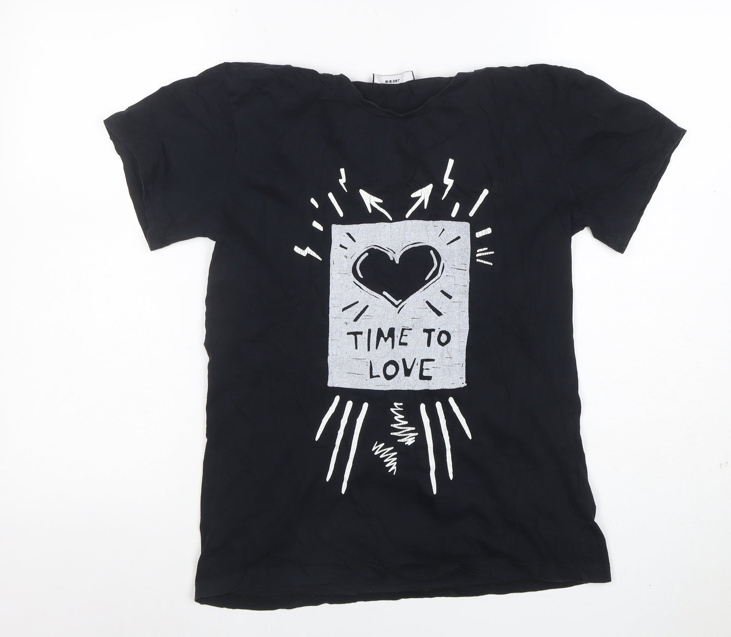 Diesel Men’s Black Short Sleeve Graphic Love T-Shirt Size S