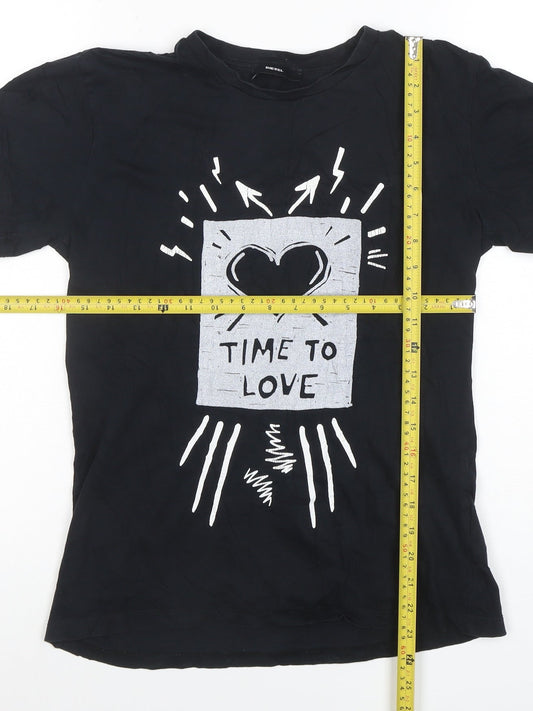 Diesel Men’s Black Short Sleeve Graphic Love T-Shirt Size S