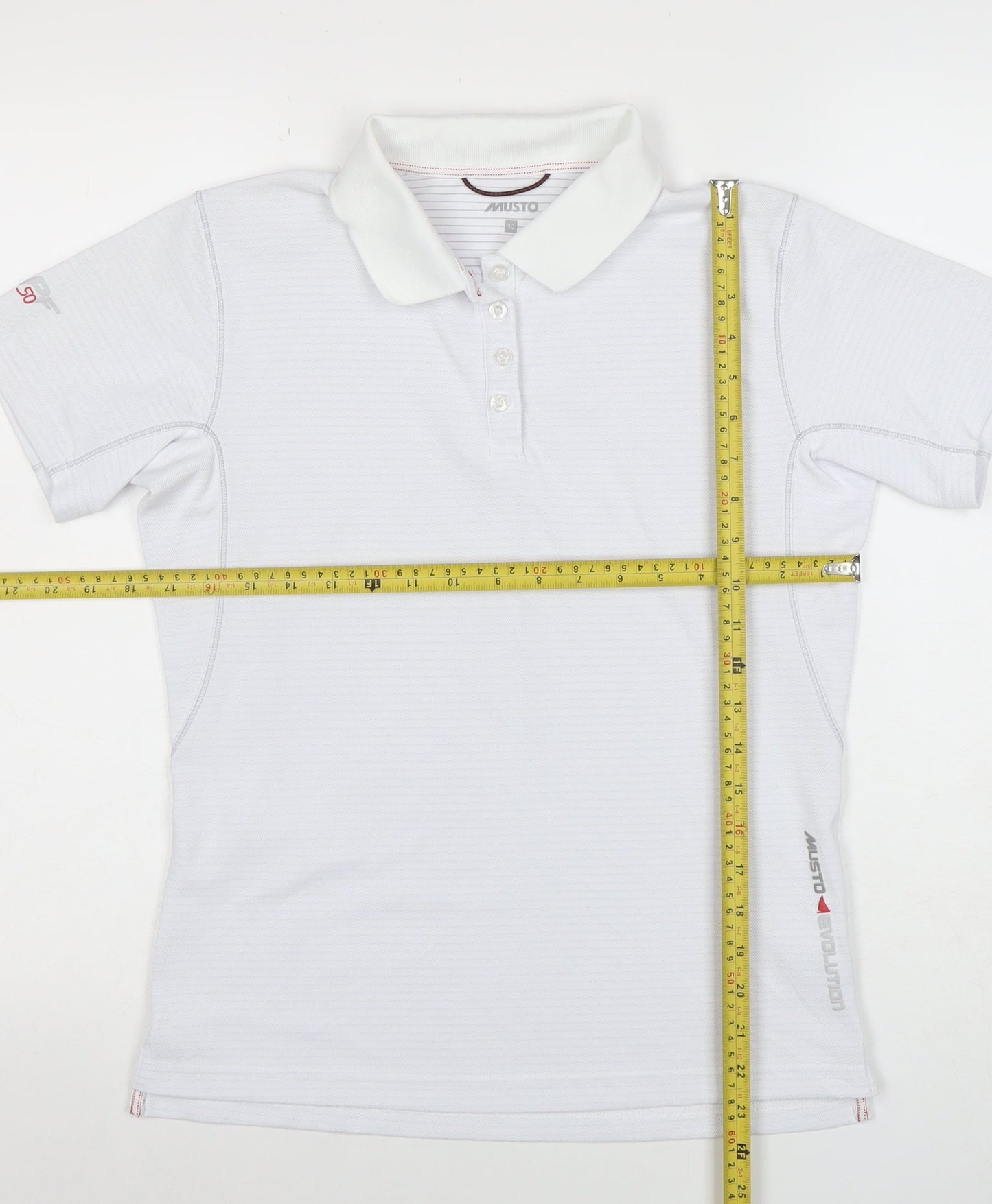 Musto Women's White Polo Shirt Size 12 Short Sleeve Lightweight