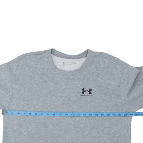 Under Armour Mens Grey Crew Neck Sweatshirt Medium Loose Fit