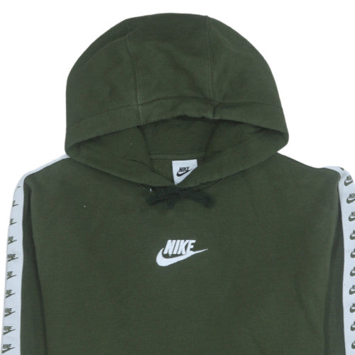 Nike Men's Green Logo Pullover Hoodie Size S Fleece Sweatshirt