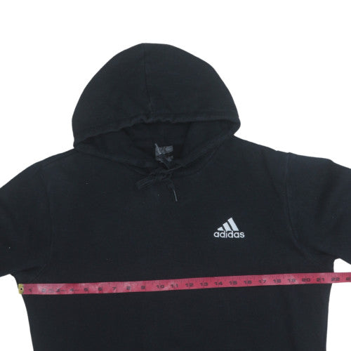 Adidas Men's Black Small Pullover Hoodie with Logo and Drawstring