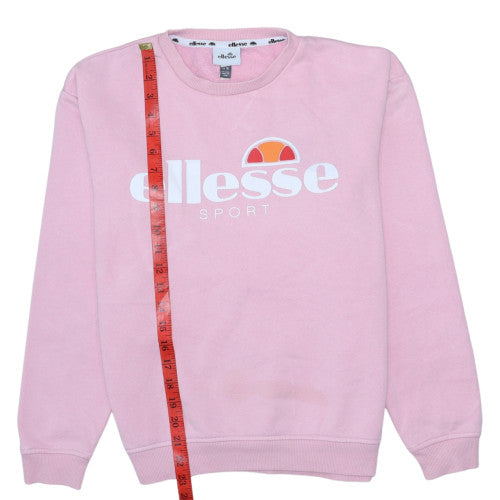 Ellesse Women Pink Cotton Blend Pullover Sweatshirt UK 10