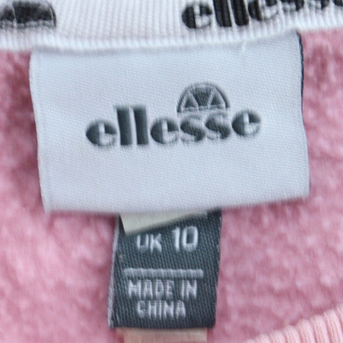 Ellesse Women Pink Cotton Blend Pullover Sweatshirt UK 10