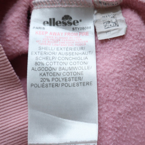 Ellesse Women Pink Cotton Blend Pullover Sweatshirt UK 10