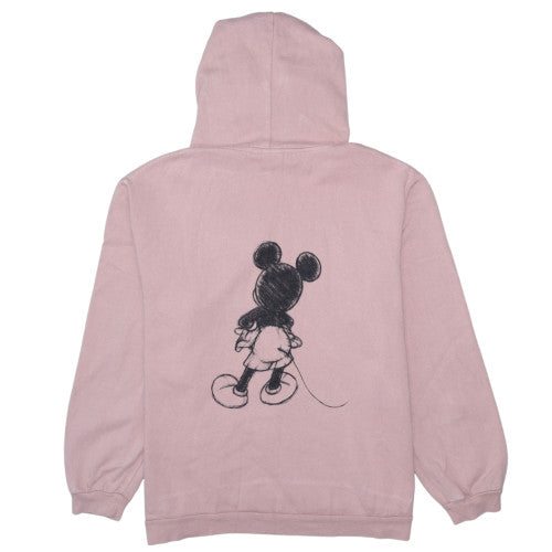 Disney Women Pink Mickey Mouse Hoodie XL Pullover Cotton Blend