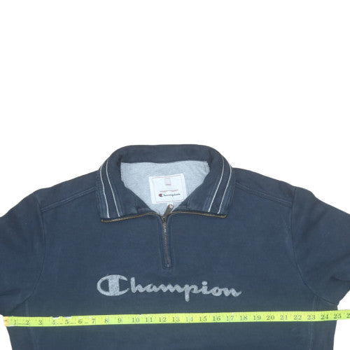 Champion Men's Blue XL 1/4 Zip Collared Fleece Sweatshirt