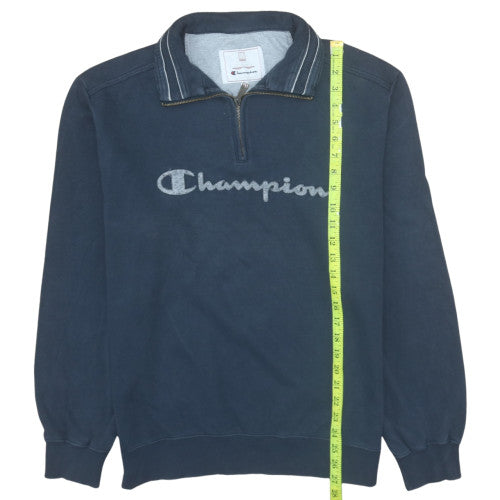Champion Men's Blue XL 1/4 Zip Collared Fleece Sweatshirt