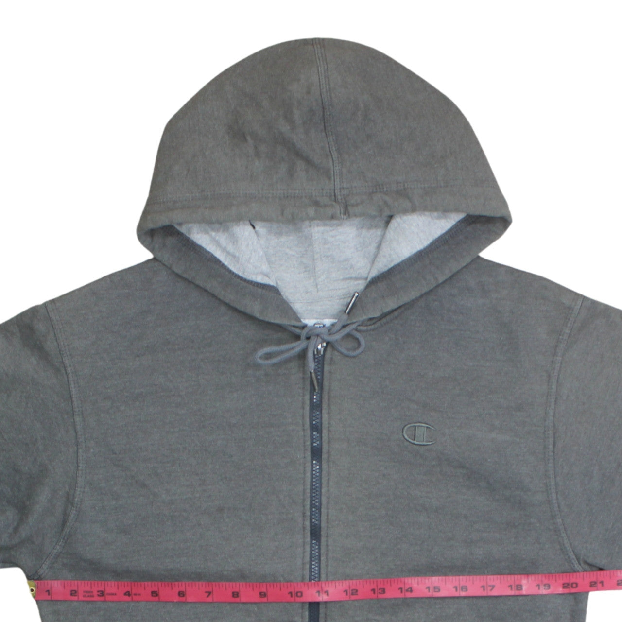 Champion Men's Grey Full Zip Hoodie Size S Cotton Blend